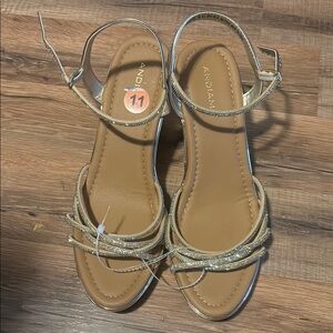 Women's Gold Strappy Sandals